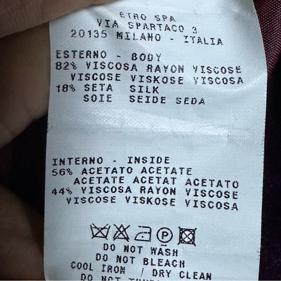 Etro sleeveless mini shift dress size 38 velvet Silk  Pockets Lined Color block - Picture 9 of 9